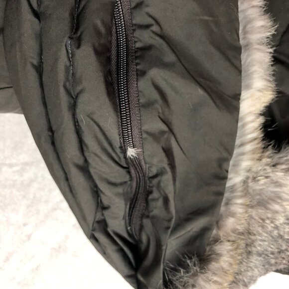 𝅺CUTTER & Buck Dark Brown Down Filled Winter Jacket Rabbit Fur Collar Large - Picture 7 of 11